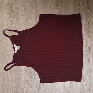 Bozzolo Wine Red Cropped Tank Top
